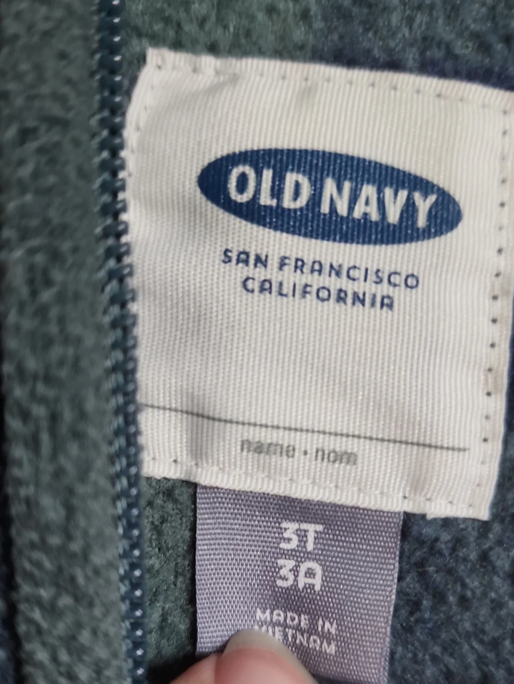 3T Old Navy Blue & Green Plaid Microfleece 1/2 Zip Pullover